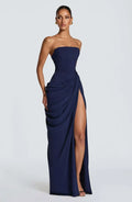 btuce V-Neck Floor-Length Pleat Dress