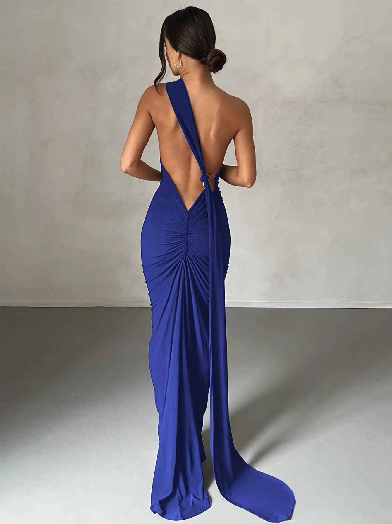 Aurora One-Shoulder Scarf Dress