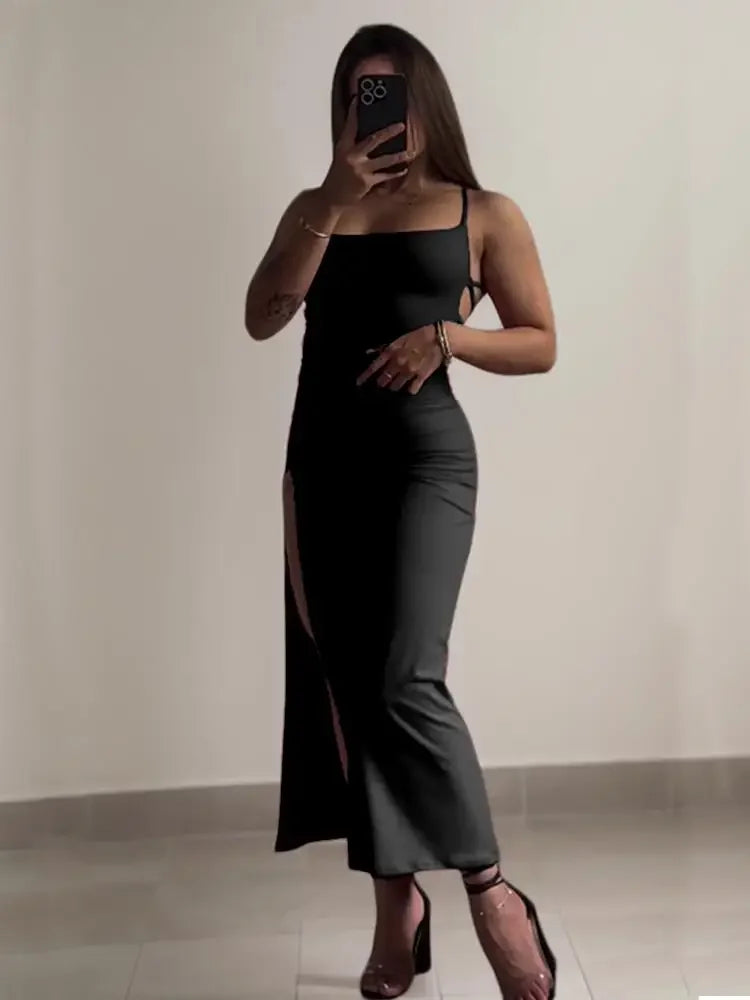 Luxe Sculpt Halter Dress