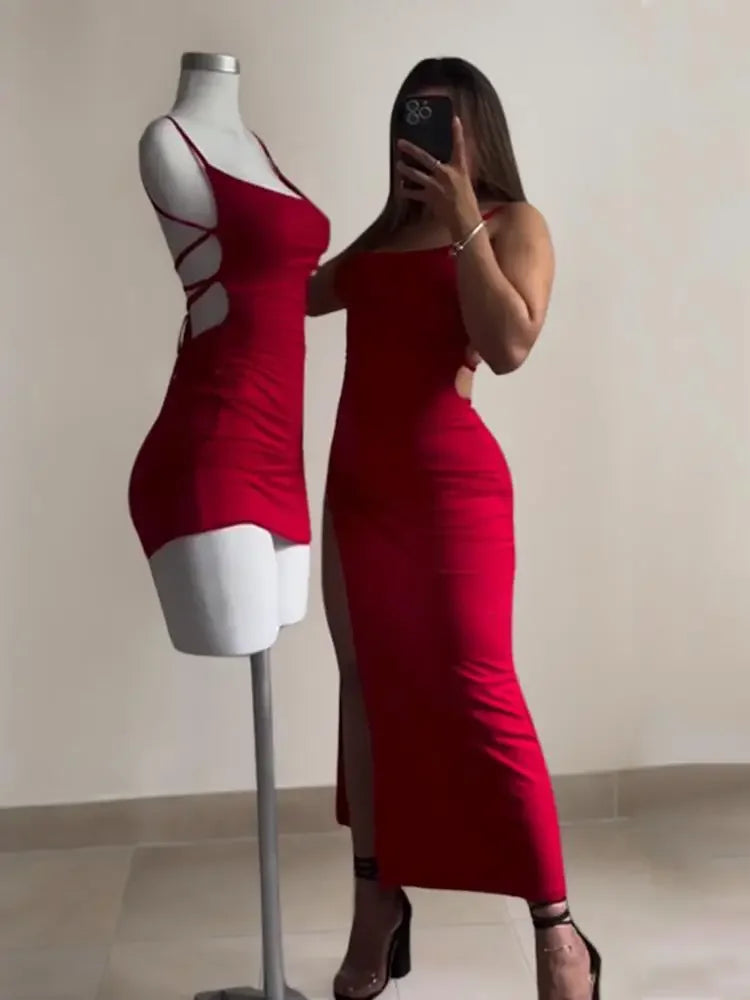 Luxe Sculpt Halter Dress