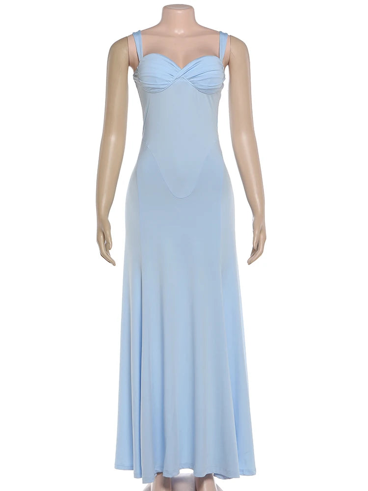 Ethereal Square-Neck Backless Maxi