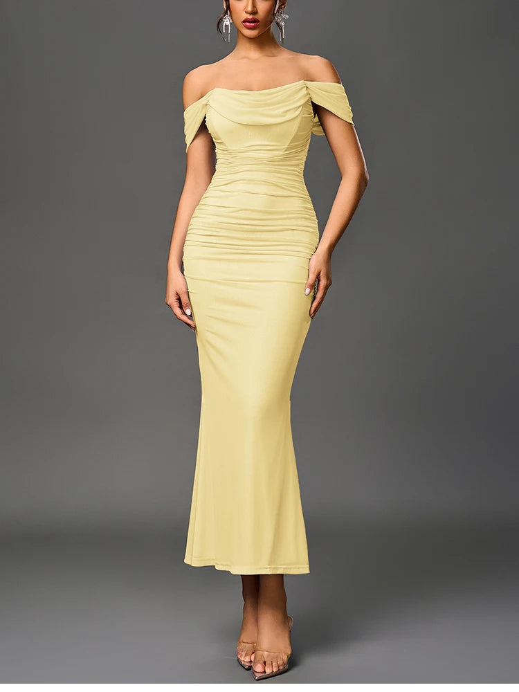 NewAsia Eternal Ruched Pencil Maxi