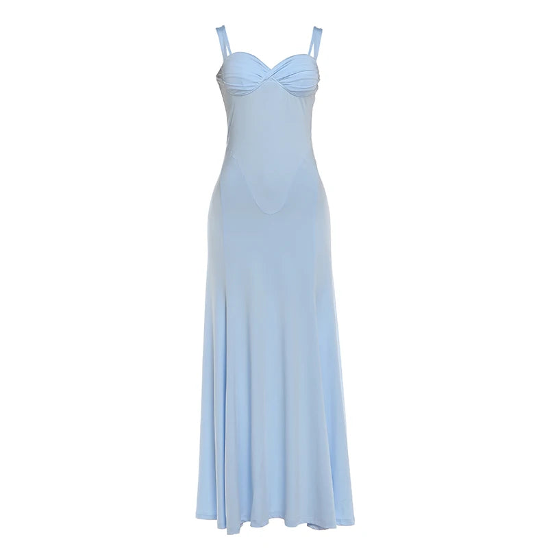 Ethereal Square-Neck Backless Maxi