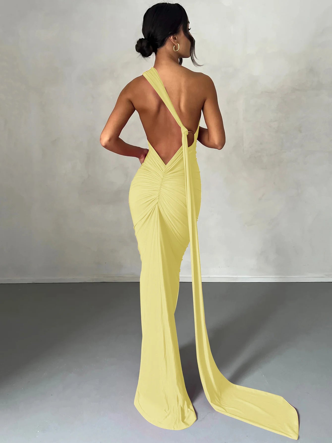 Aurora One-Shoulder Scarf Dress