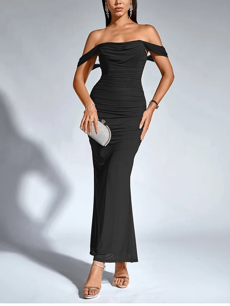NewAsia Eternal Ruched Pencil Maxi