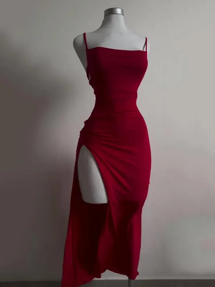 Luxe Sculpt Halter Dress