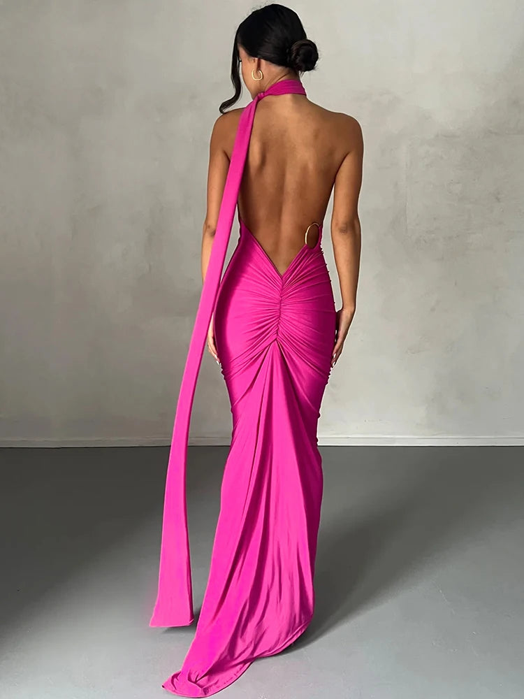 Aurora One-Shoulder Scarf Dress